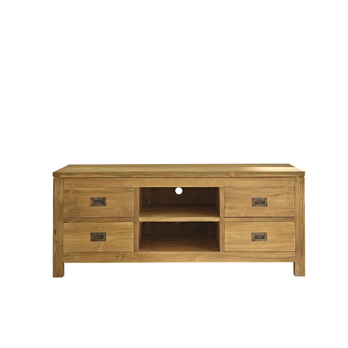 Mueble de TV de teca maciza de 120 cm - Image 2