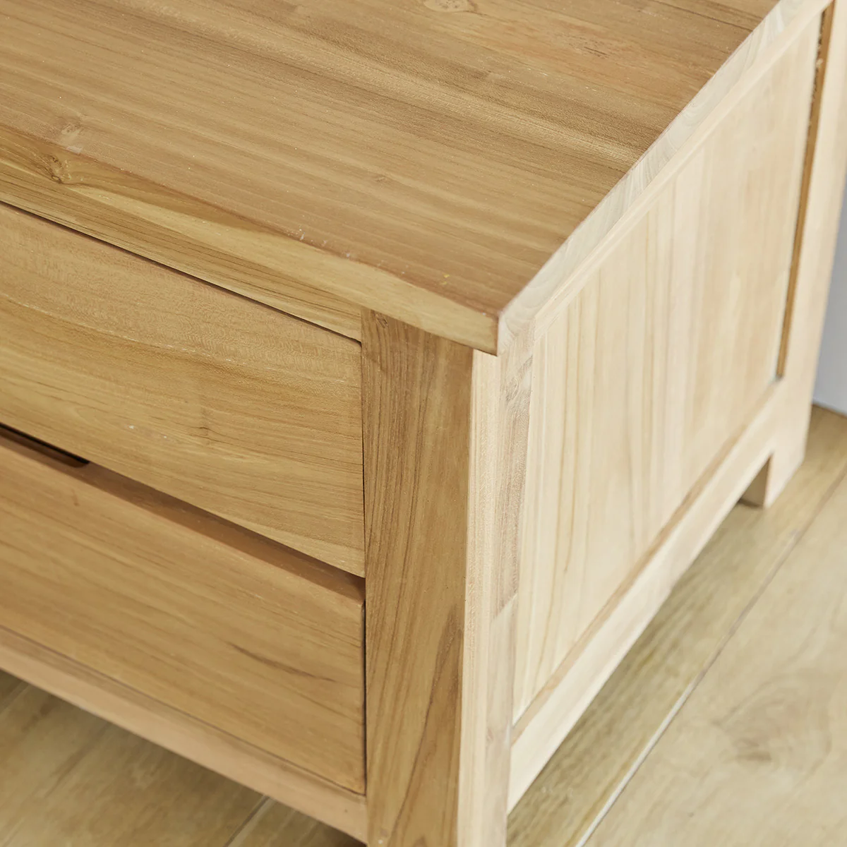 Mueble de TV de teca maciza de 150 cm - Image 4
