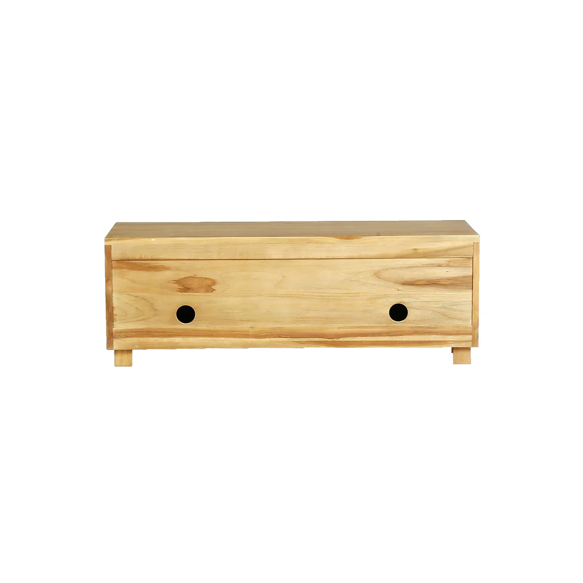 Mueble de TV de teca maciza 100 cm - Image 4