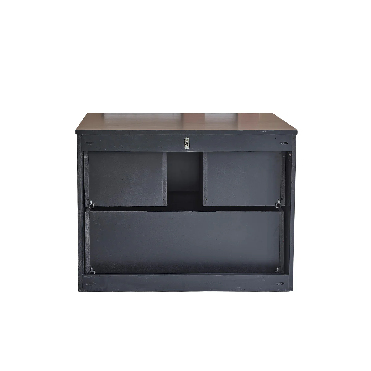 Mueble suspendido para lavabo de acacia maciza negra de 80 cm - Image 6