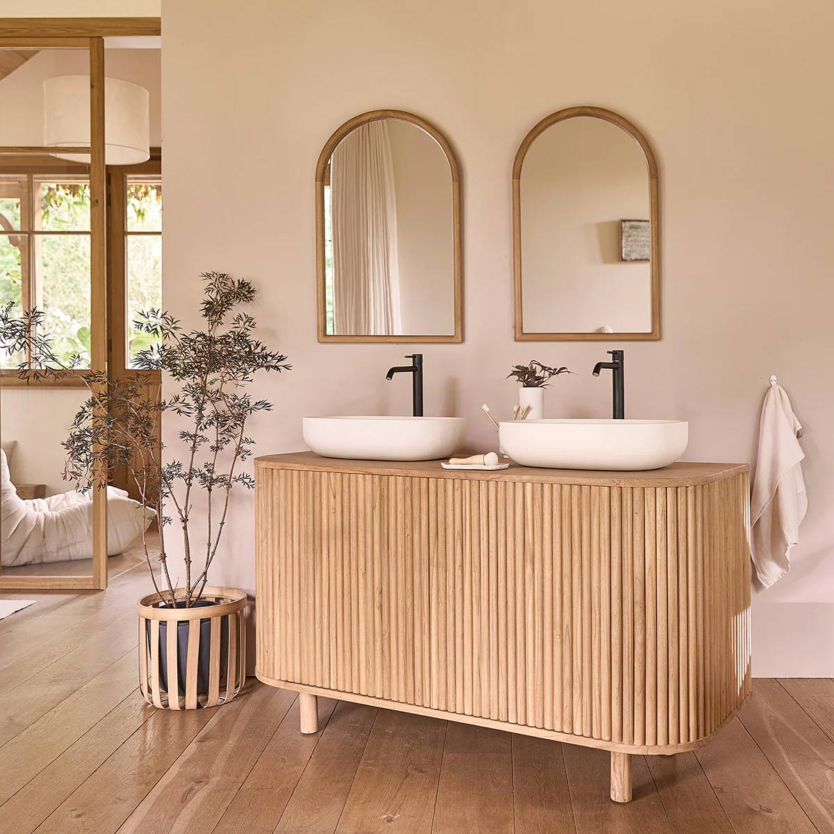 Muebles para lavabo de teca maciza de 140 cm - Image 3