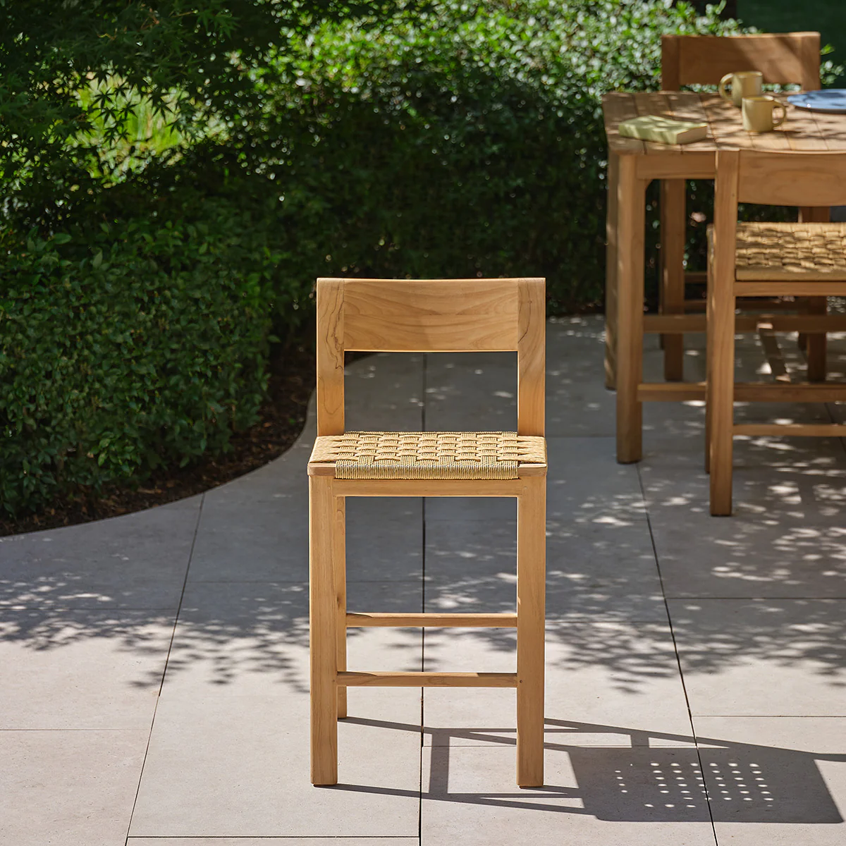 Silla de bar de jardín de teca maciza de primera calidad - Image 3