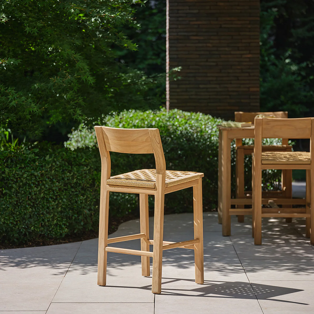 Silla de bar de jardín de teca maciza de primera calidad - Image 4
