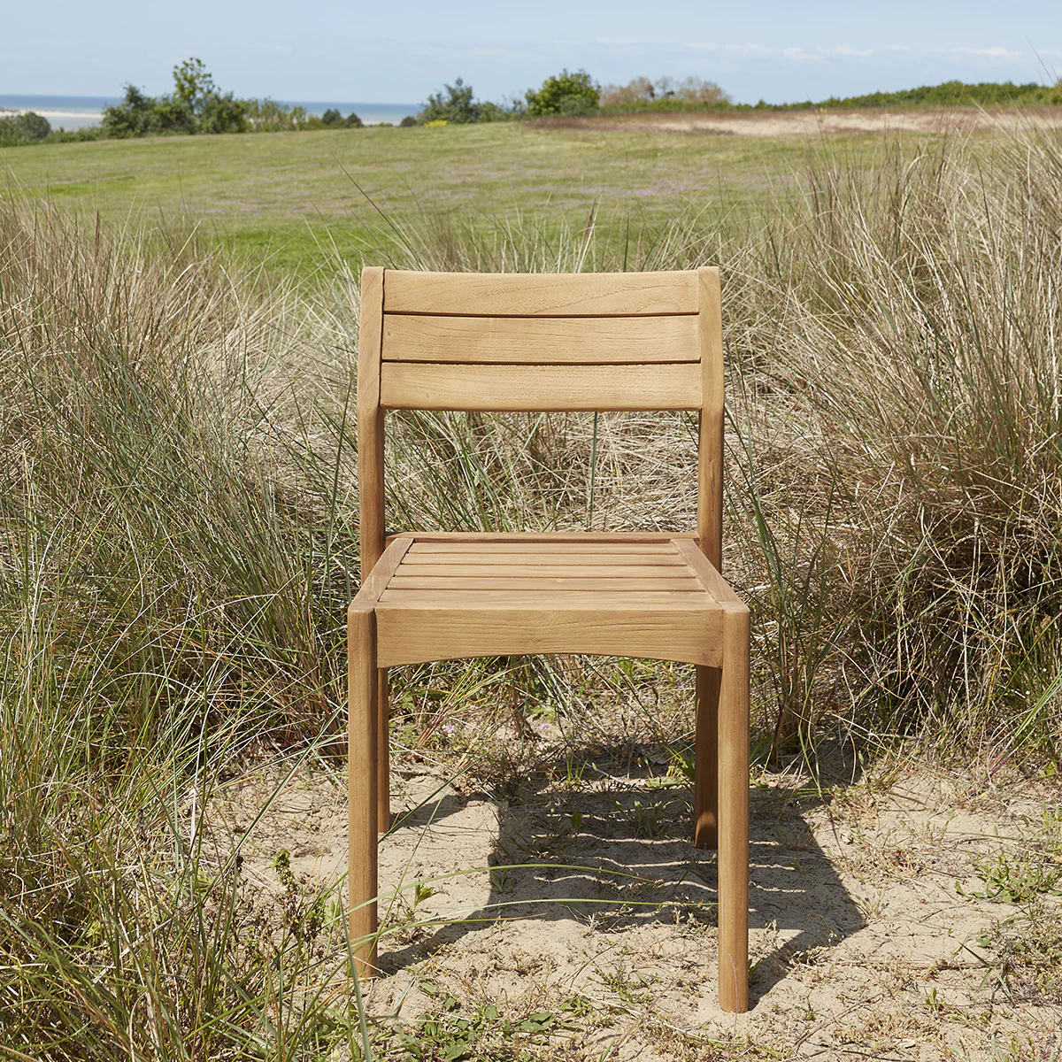 Silla de exterior de teca maciza reciclada - Image 3
