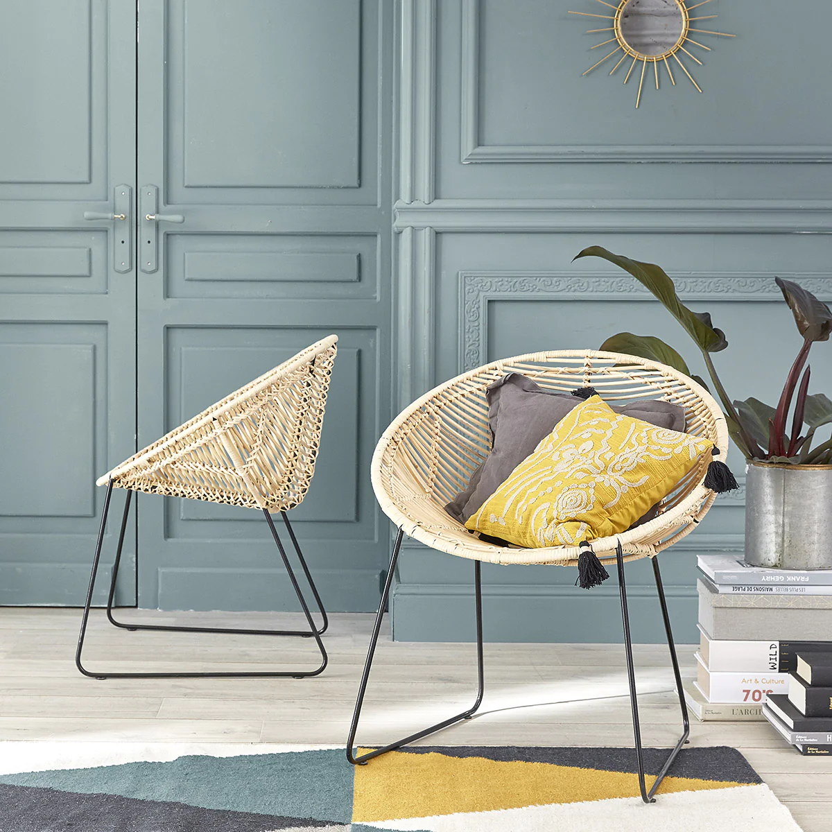Silla de ratán y metal - Image 5