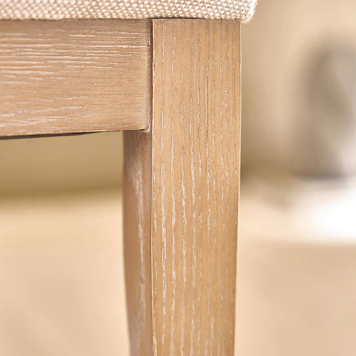 Silla de roble macizo y lino - Image 6