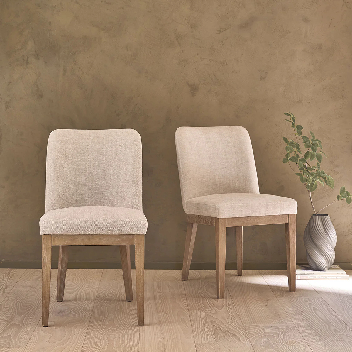 Silla de roble macizo y lino - Image 7