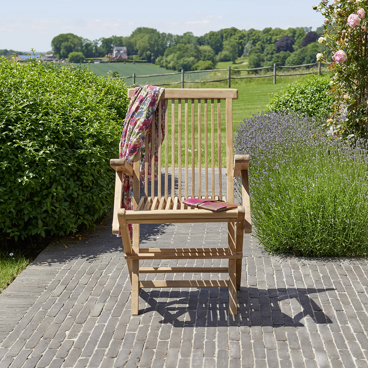 Sillón de exterior plegable de teca maciza - Image 3