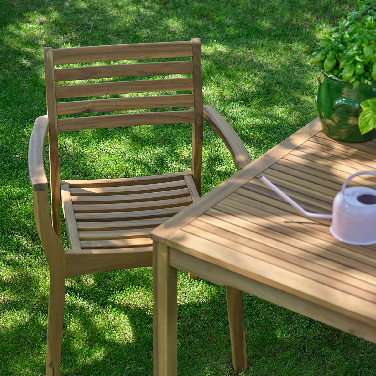 Sillón de jardín de madera maciza de acacia aceitada (juego de 4) - Image 5