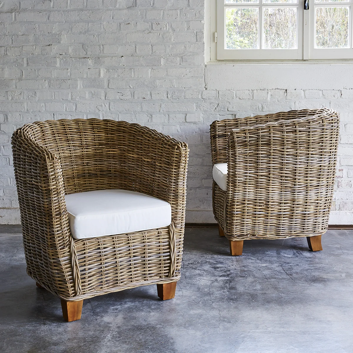 Sillón de jardín de kubu natural (lote de 2) - Image 4