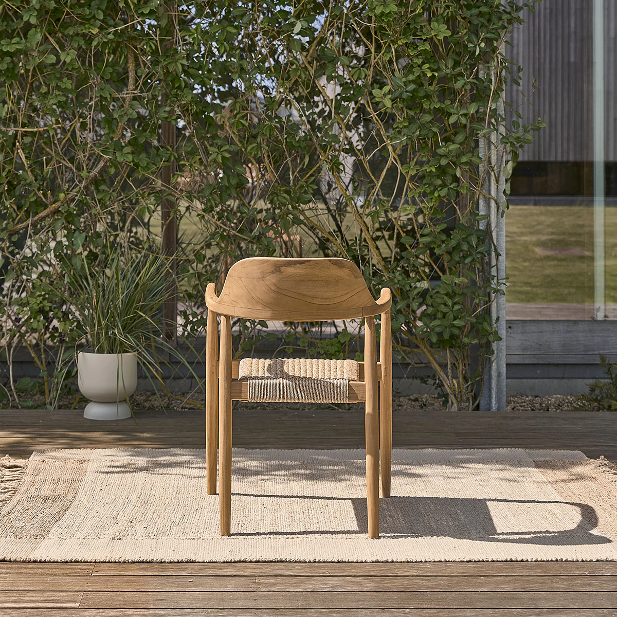 Sillón de jardín de teca maciza y cuerda (lote de 2) - Image 7