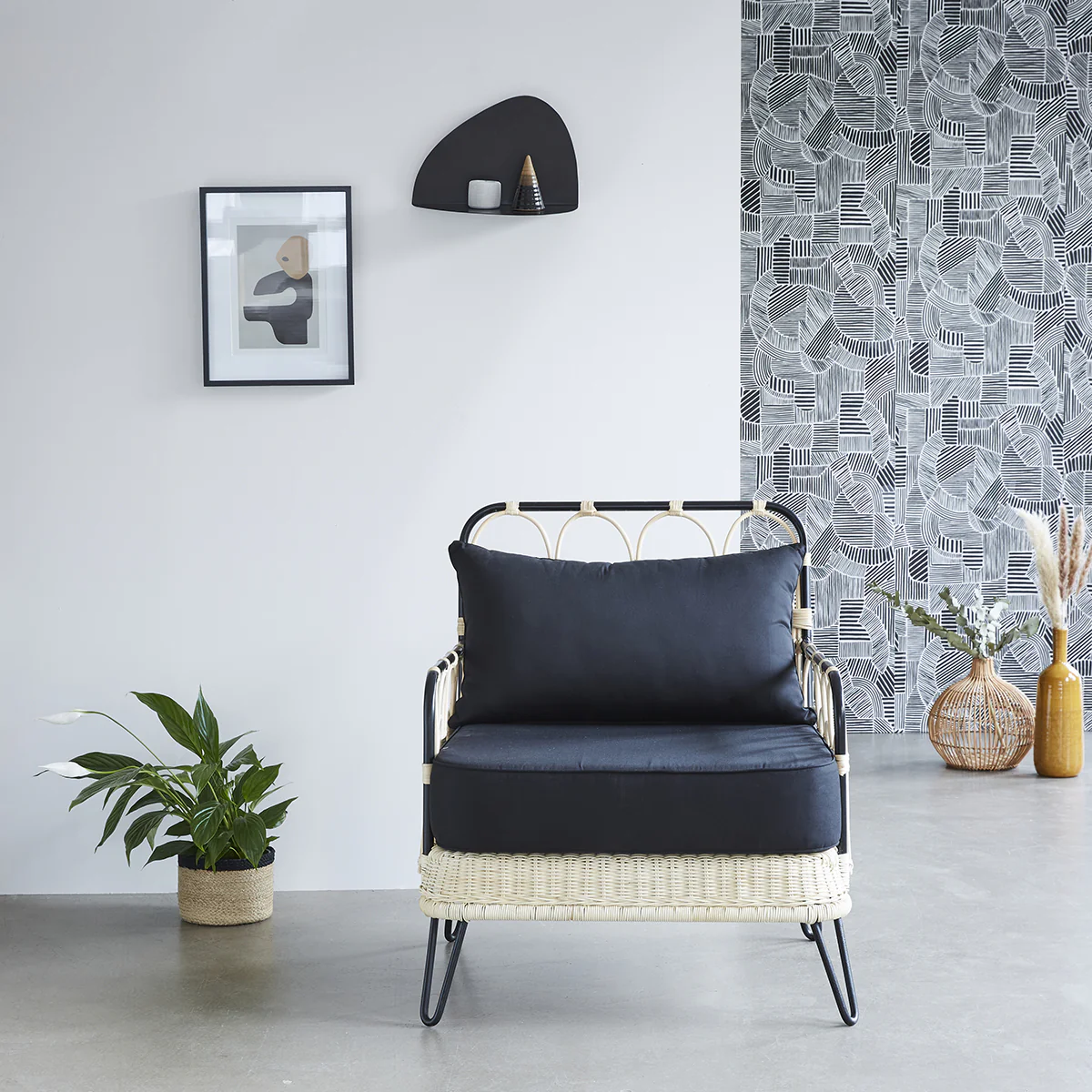 Sillón de ratán y metal - Image 3