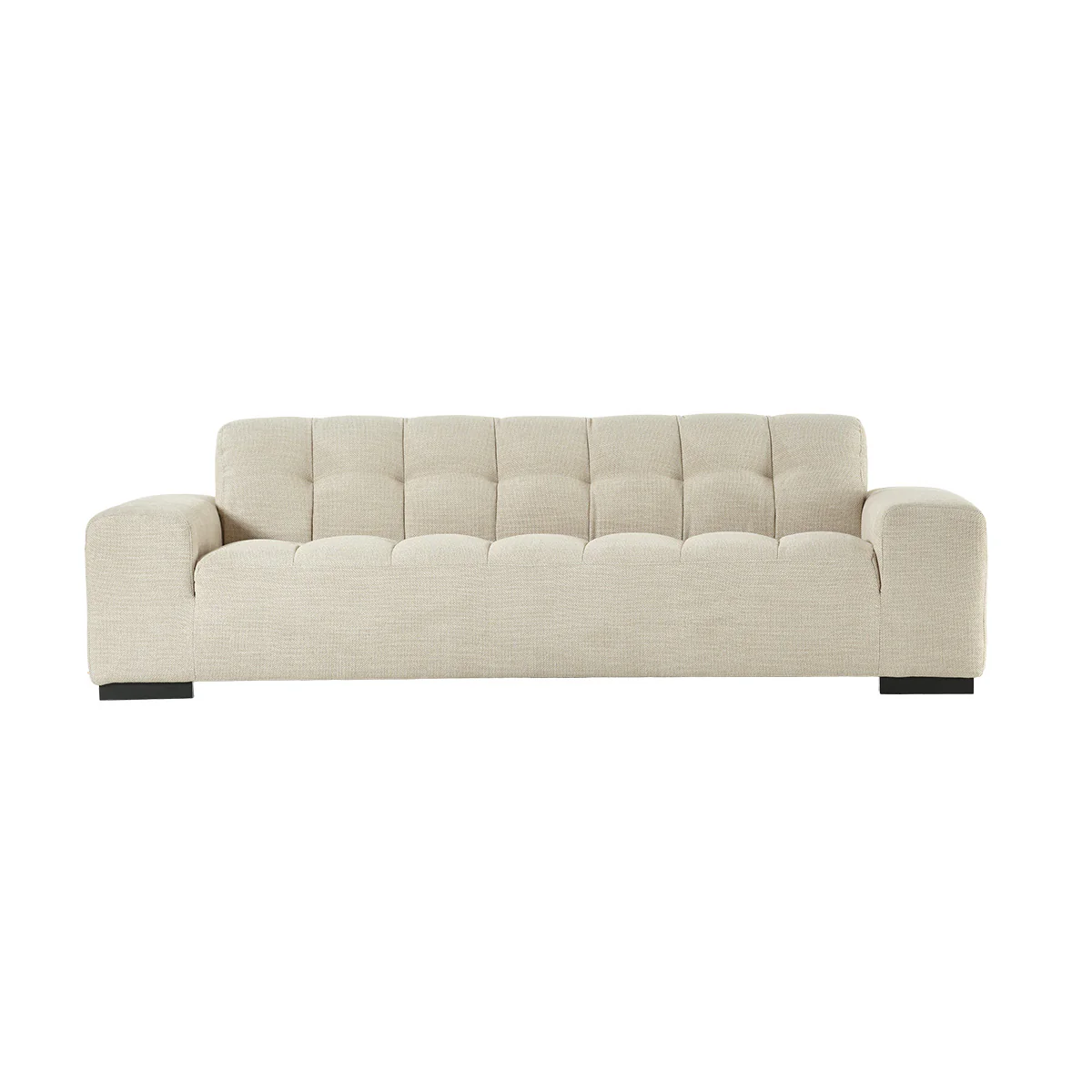 Sofá recto de 4 plazas en tejido texturizado beige jaspeado - Image 2