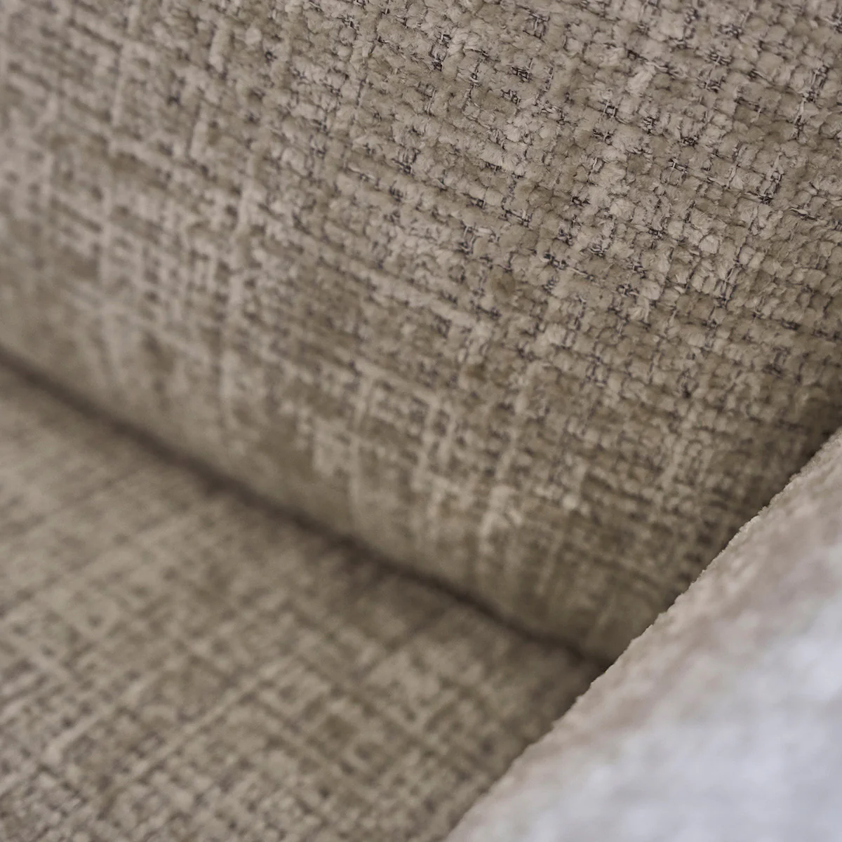 Sofá recto de 3 plazas de terciopelo beige texturizado - Image 7