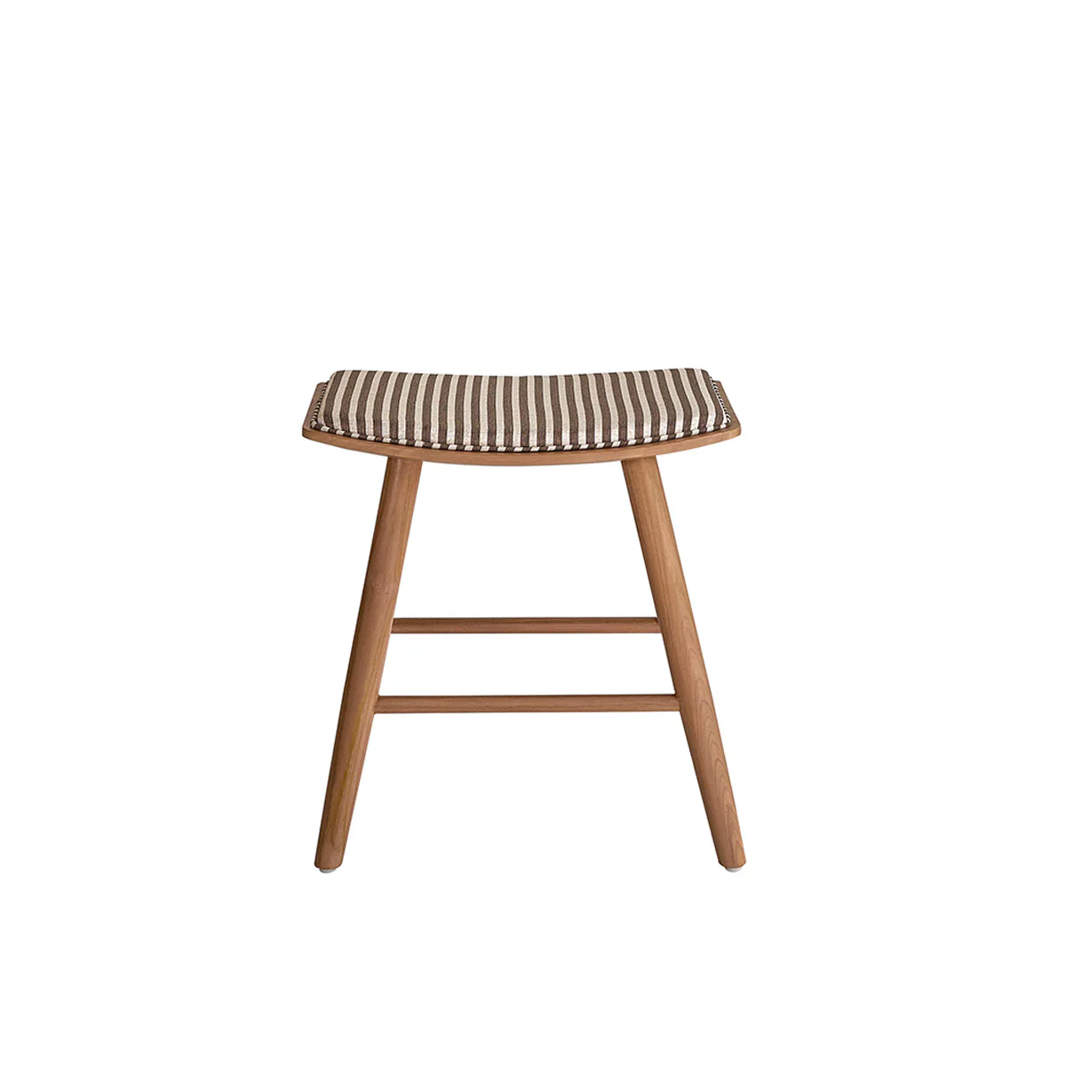 Taburete de teca maciza con asiento de rayas 45 cm - Image 2