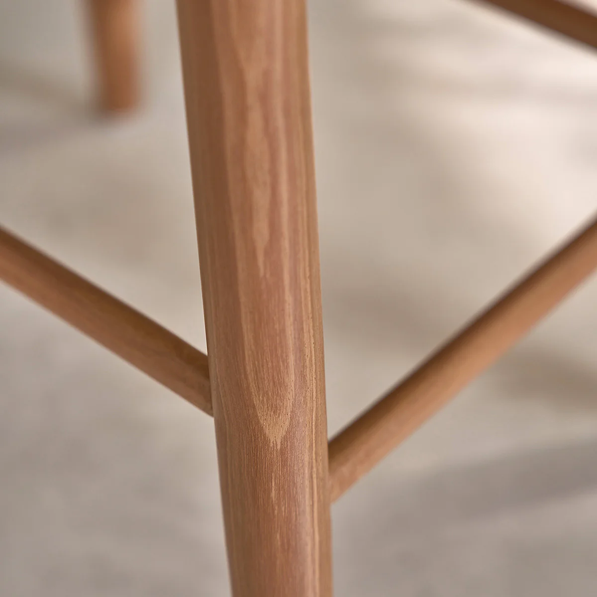 Taburete de teca maciza con asiento de rayas 65 cm - Image 6