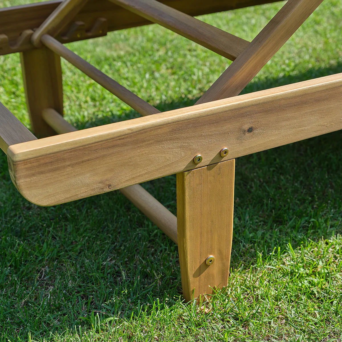 Tumbona de madera maciza de acacia aceitada (juego de 2) - Image 8